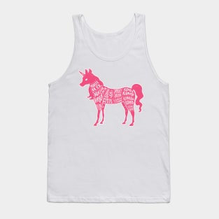 Pink Unicorn - Fantasy Butcher Cuts of Meat Tank Top